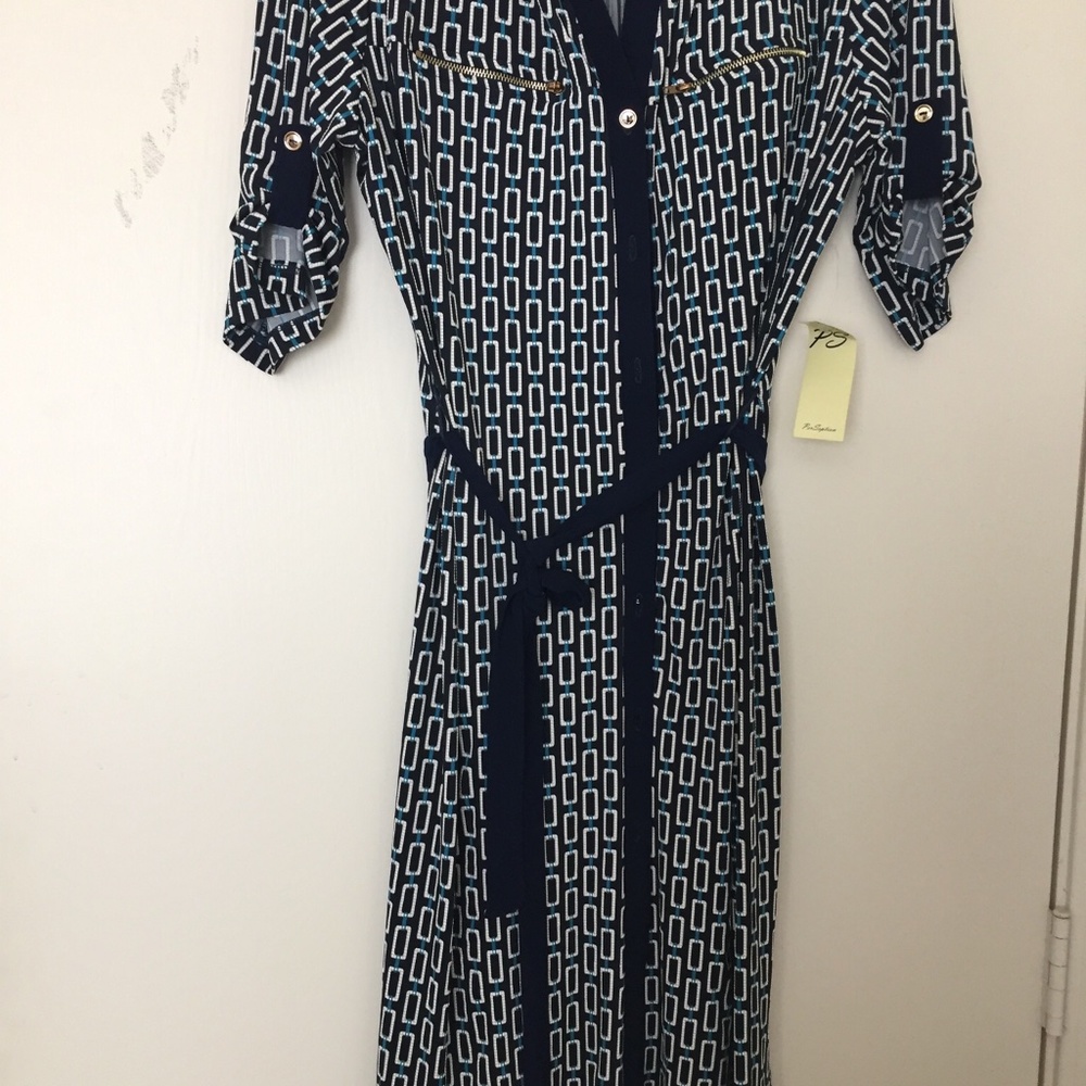 Knit shirt dress